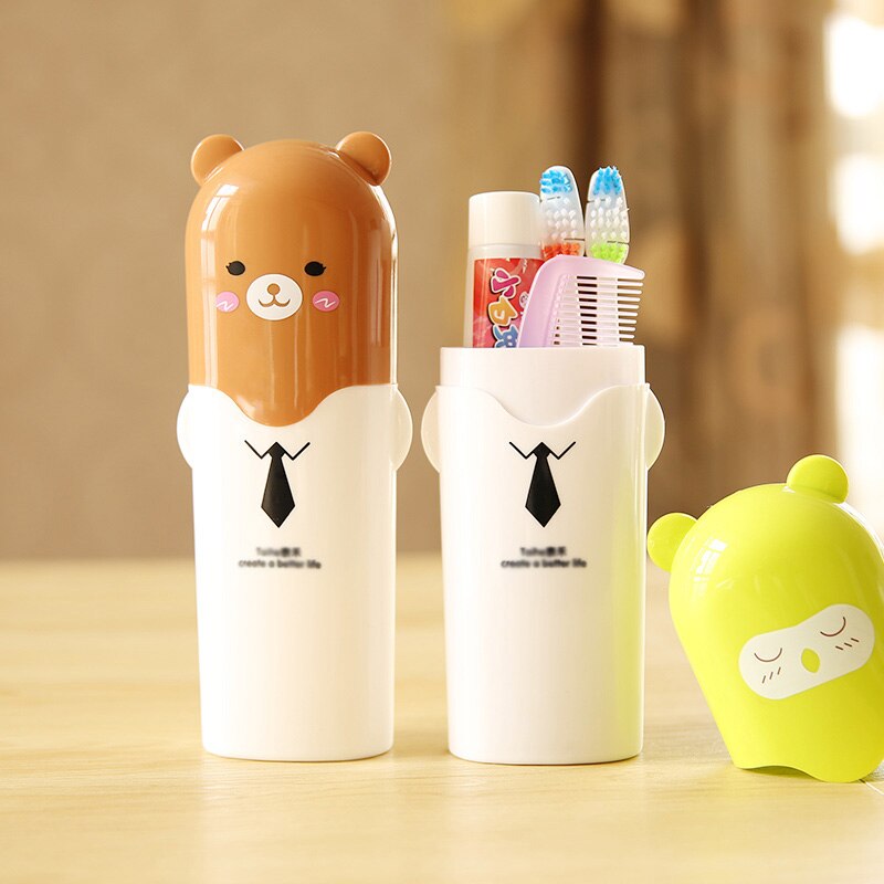 Cute Practical Household Towel Toothbrushes Children Holder Outdoor Travel Hiking Camping Tooth Brush Storage Case