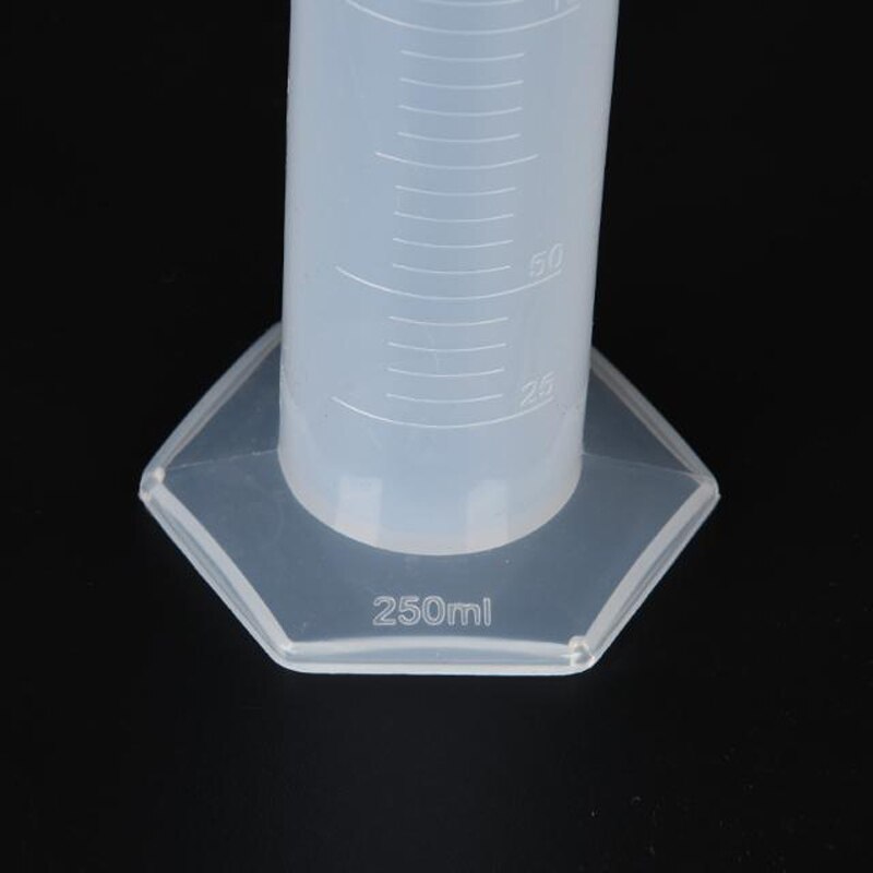 Cilindro de medición de plástico con báscula transparente, instrumento de medición de experimentos químicos, 5/10/25/50/100/250/50/1000 Ml