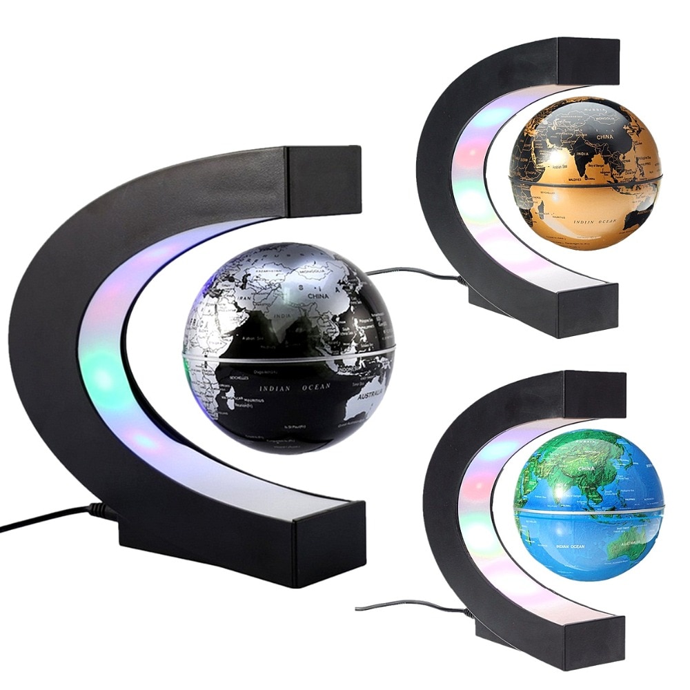 Magnetic Levitation Globe Glow in the dark Floating World Map Tellurion LED Light Children Educational Toys Desktop Toys Decor