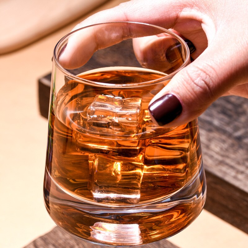 2 st/parti whiskyglaskopp genomskinlig tjockbotten vinkopp för ktv bar club vodka bourbon whisky skotsk sprit för män