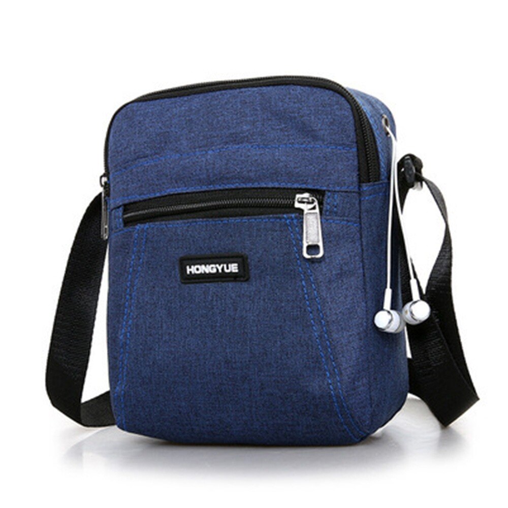 Men Bag Messenger Backpack Shoulder Bags Men's Simple Casual Waterproof Oxford Cloth Pocket Travel Business Handbag: D-navy