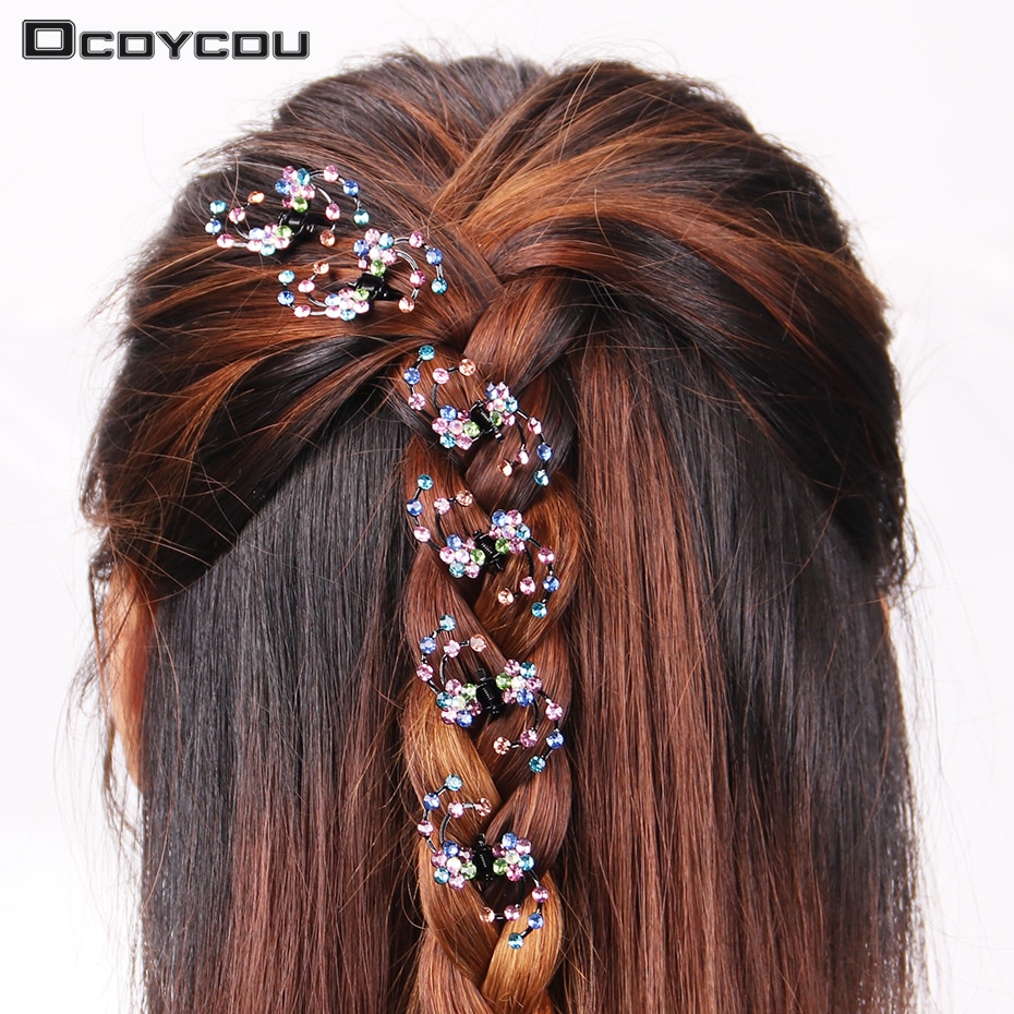 Mini serre-tête en strass flocon de neige | 6 pièces/1 pack, pinces à cheveux de mariée de mariage, épingles à cheveux fleur, accessoire de cheveux