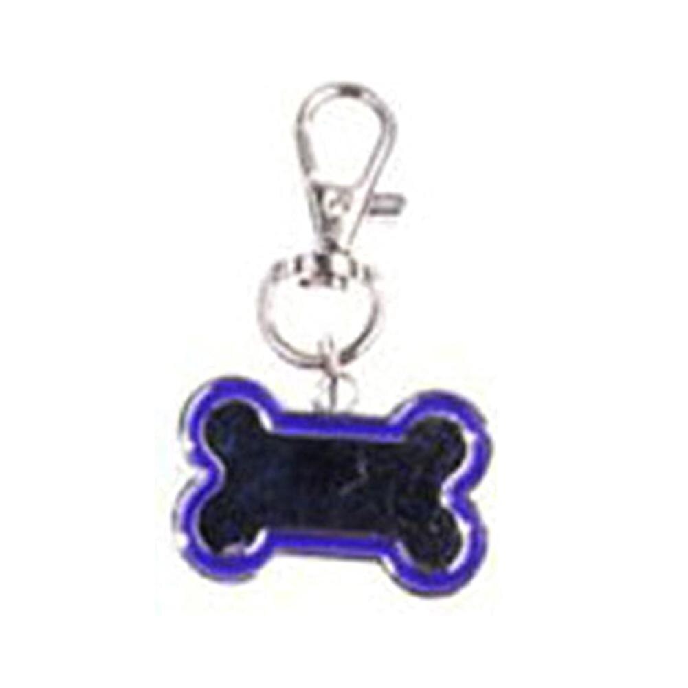 Plaque d'étiquette de nom d'identification Anti-perte en forme d'os pour chien et chiot, décoration de collier à breloques: Violet