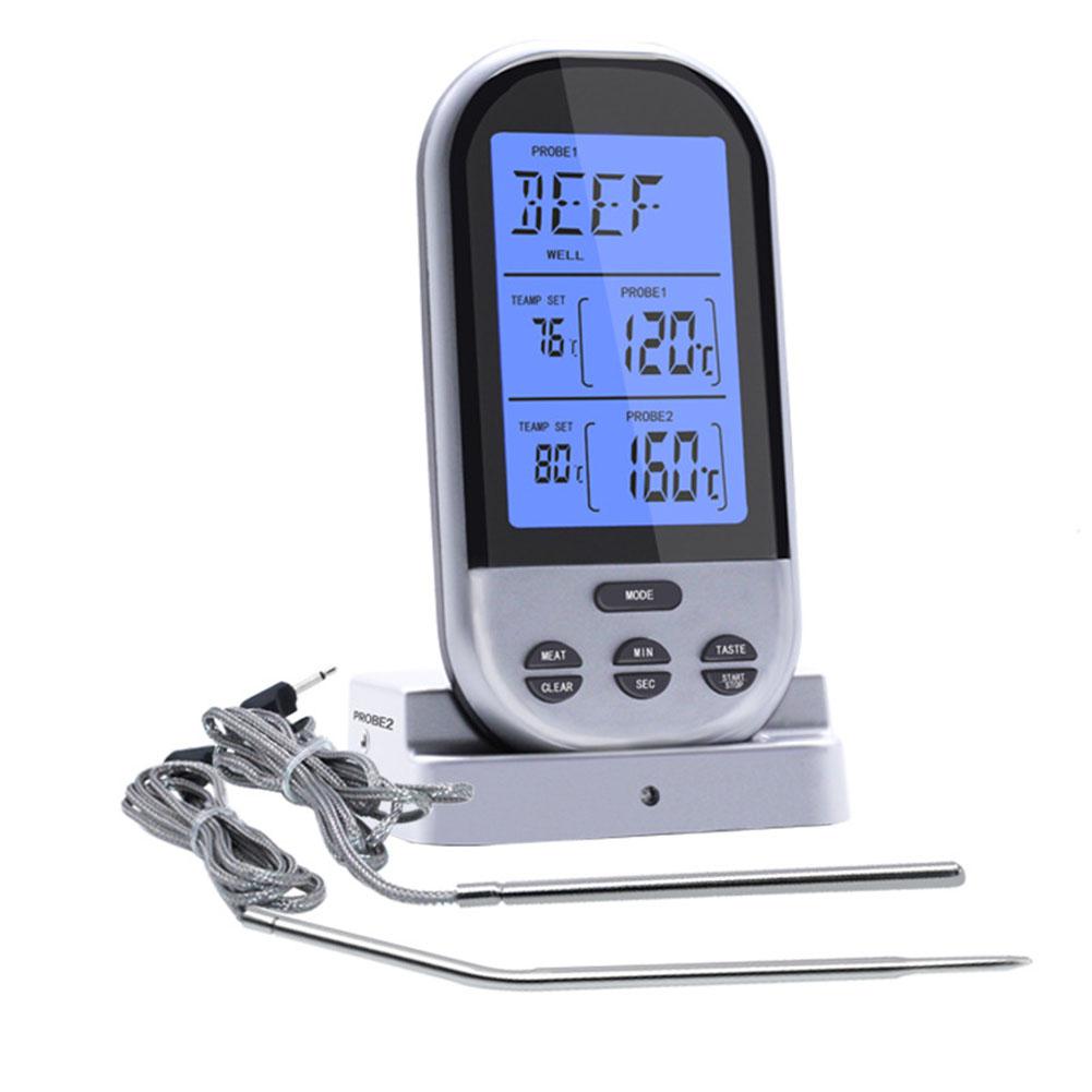 Asypets digitalt kødtermometer med vandtæt dobbelt sonde trådløst fjerntermometer til grill, ovn, ryger, grill -25