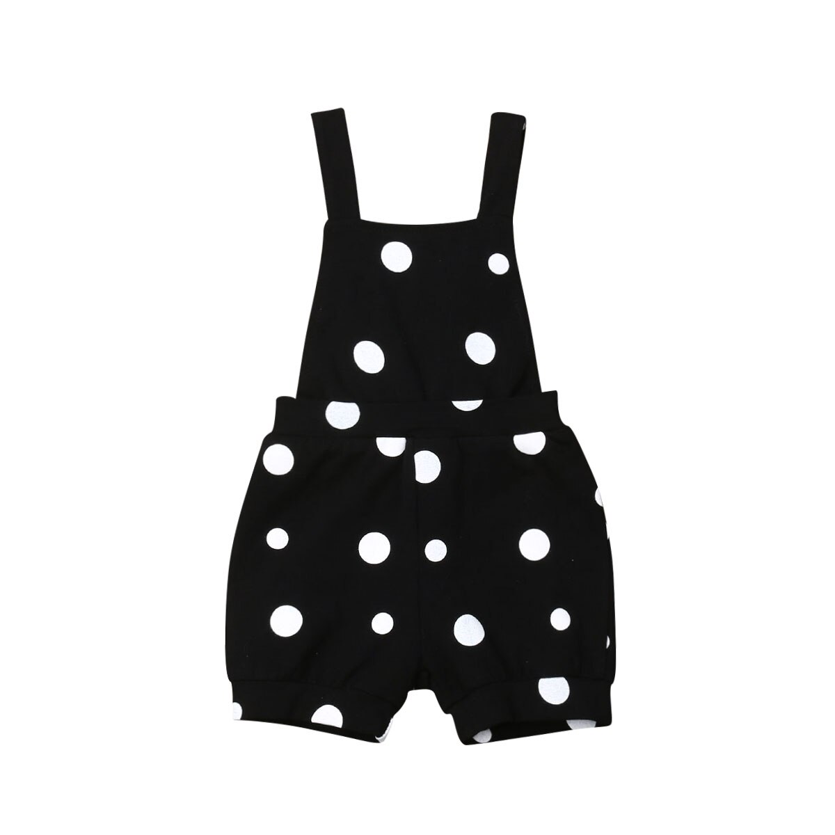 Vêtements une pièce pour -né fille et garçon, imprimé à pois noirs, sans manches, sangle, combishort, pantalon court, tenue d'été: Bib Pant / 12M