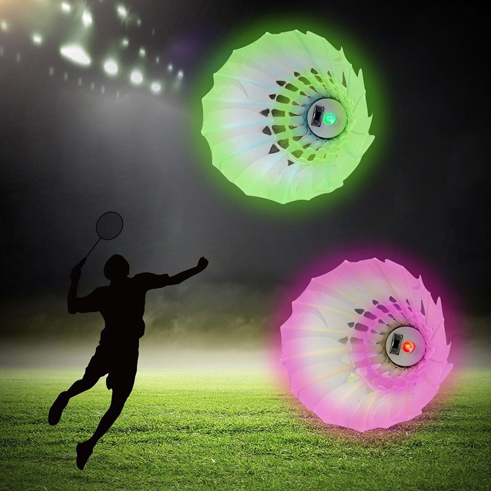 4 Stck LED Badminton Federbälle Beleuchtung Vögelchen Federball glühend Badminton für draussen Sport RW