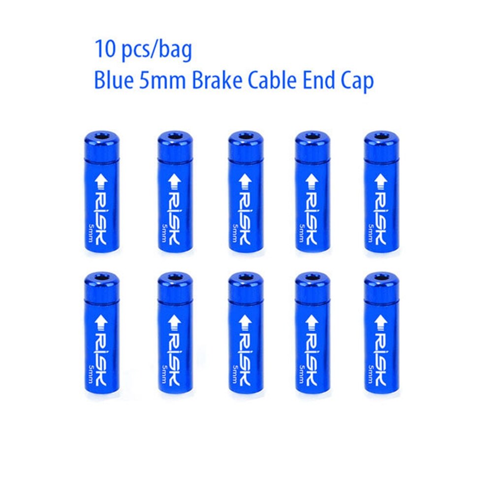 10pcs Cable Caps For Bike Bicycle 4mm 5mm Derailleur Shift Brake Cable End Cap Housing Ferrules Crimps Dust Cover Wire Tip: Blue2