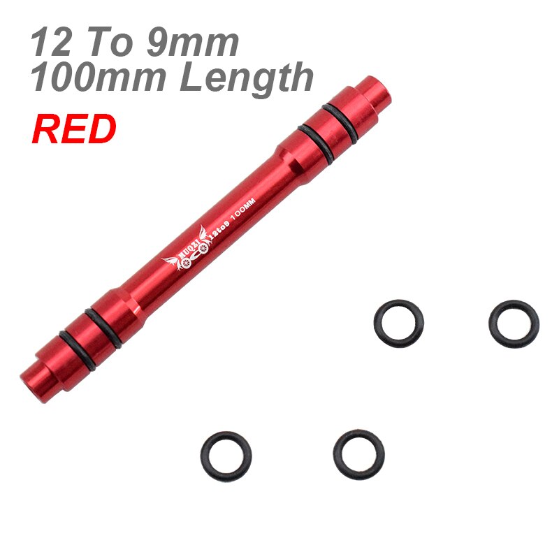 Moyeu de roue de vtt en alliage, adaptateur QR à dégagement rapide, axe 12/15mm à 9MM, 100 110 135 142 148MM: 12-9mm 100mm Red