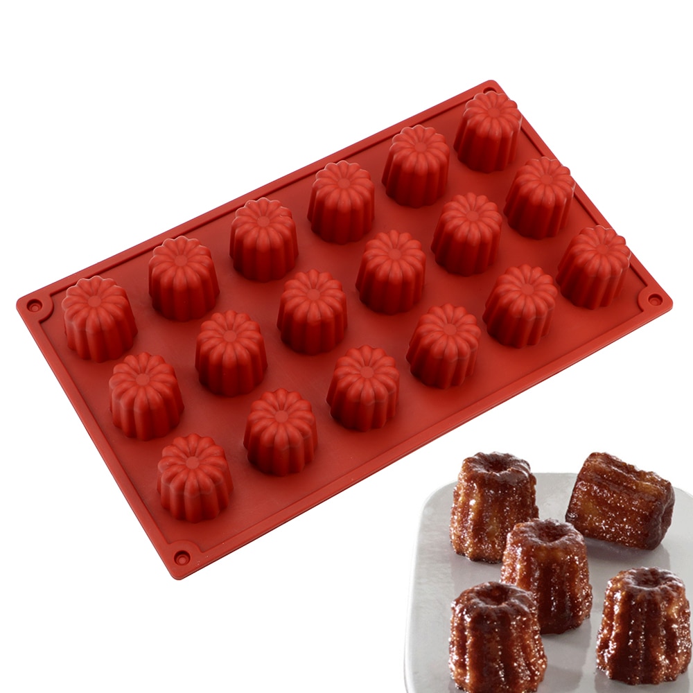 Lékué Bakvorm 18 Mini Cannelés Bordelais, Siliconen - Black