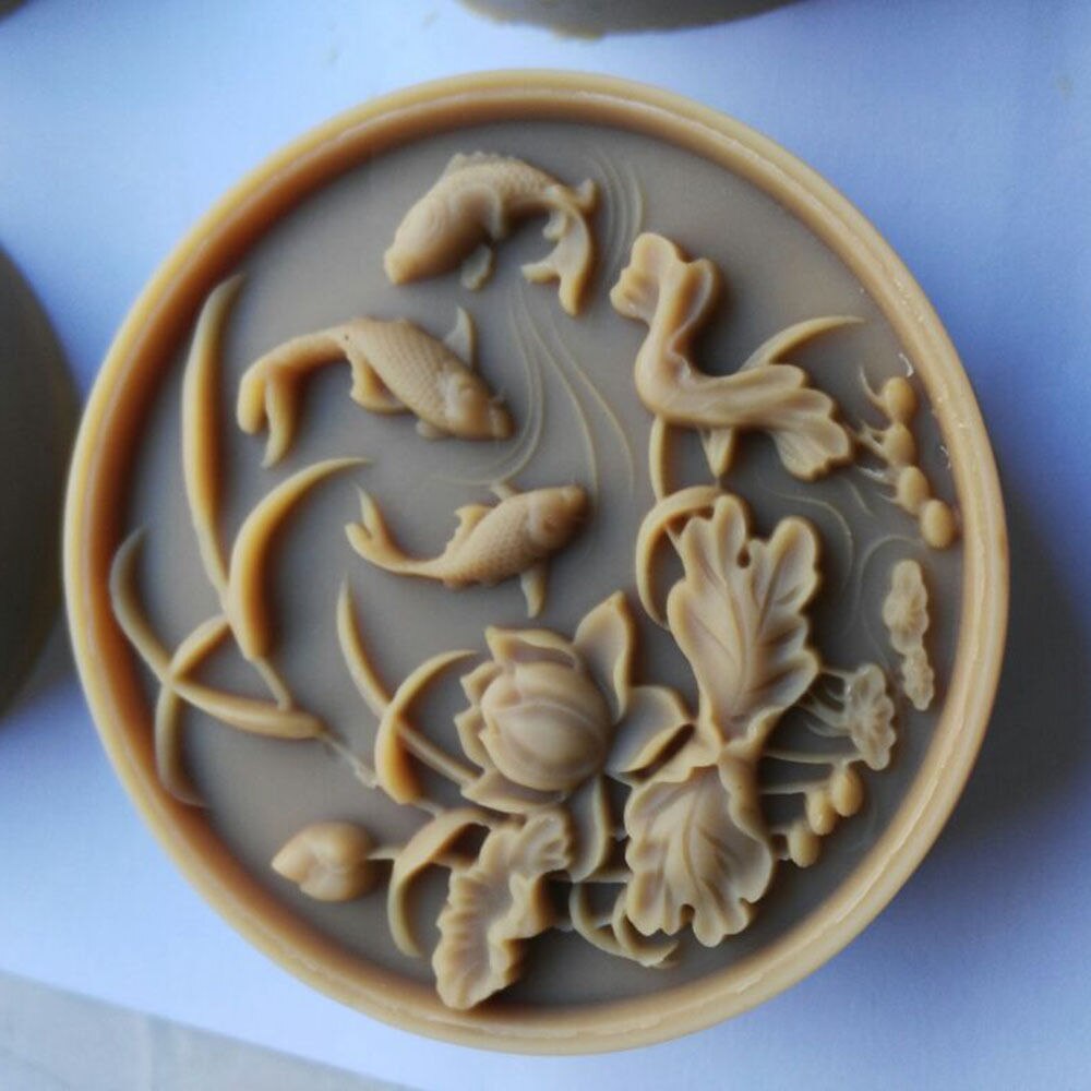 Grainrain Soap Mold Silicone Craft Fish Round Soap Making Mould DIY Candle Resin Mold