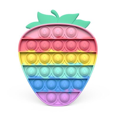Fragola Push Bubble Fidget giocattoli giocattolo Antistress per adulti PopIt Antistress morbido Squishy regalo Antistress scatola regalo Antistress: colorful  Strawberry