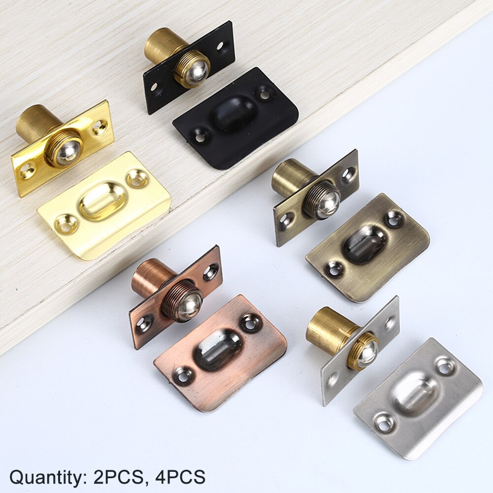 Kids Safety Universal Bathroom Home Furniture Hardware With Strike Plate Latches Closet Door Ball Catch Stainless Steel Doorstop