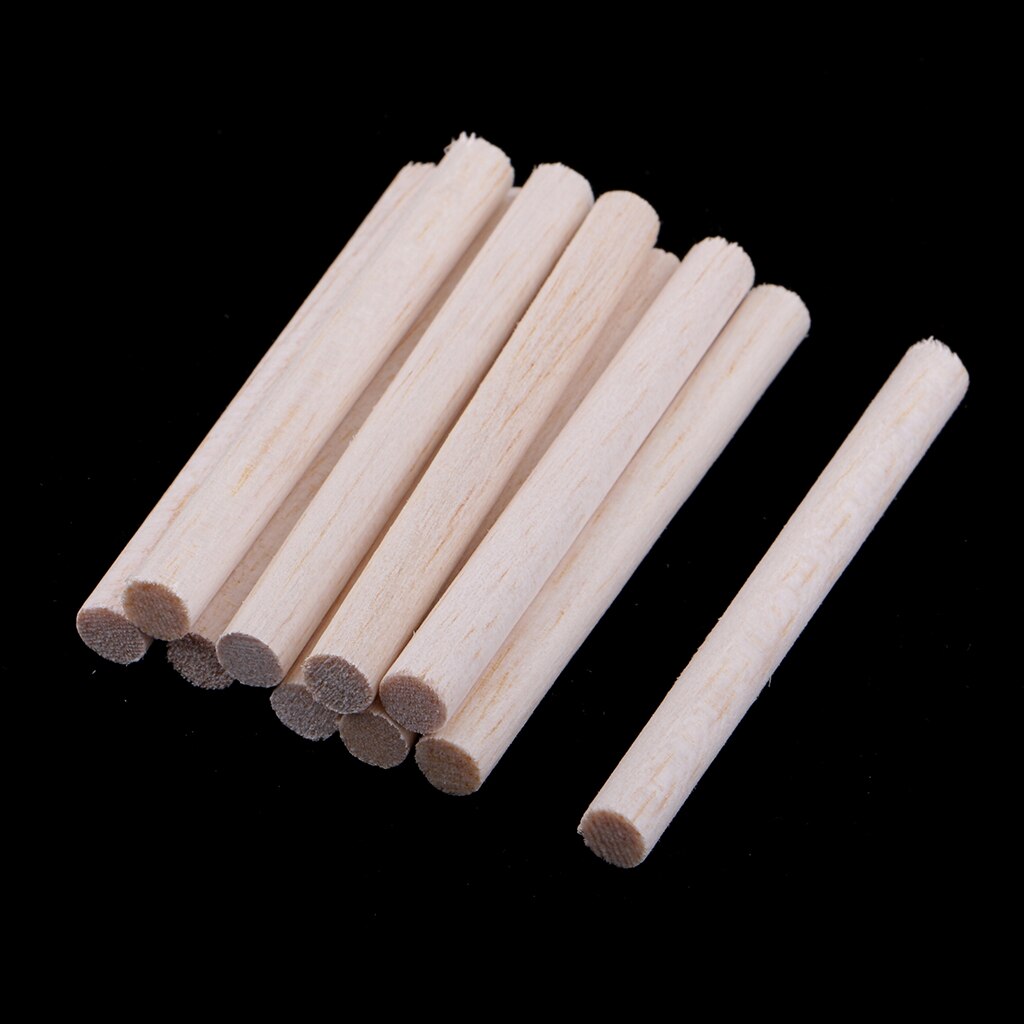 10x Ronde Natuurlijke Balsahout Houten Stokken Deuvel Staaf Voor Kids Model Maken Craft Handgemaakte Diy Ornament 50/80/120/200 Mm: 80mm 