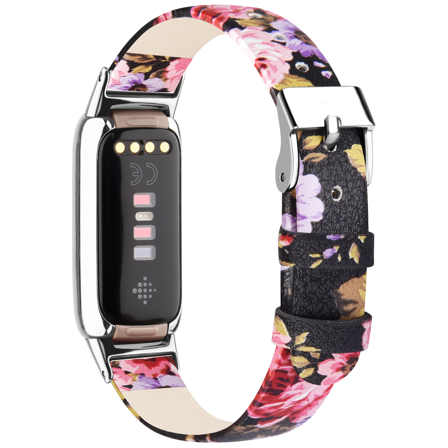 Til fitbit luxe-rem ekte lærrem justerbar klokkereim erstatningsarmbånd til fitbit luxe-armbånd armbånd korrea: Kullsvart
