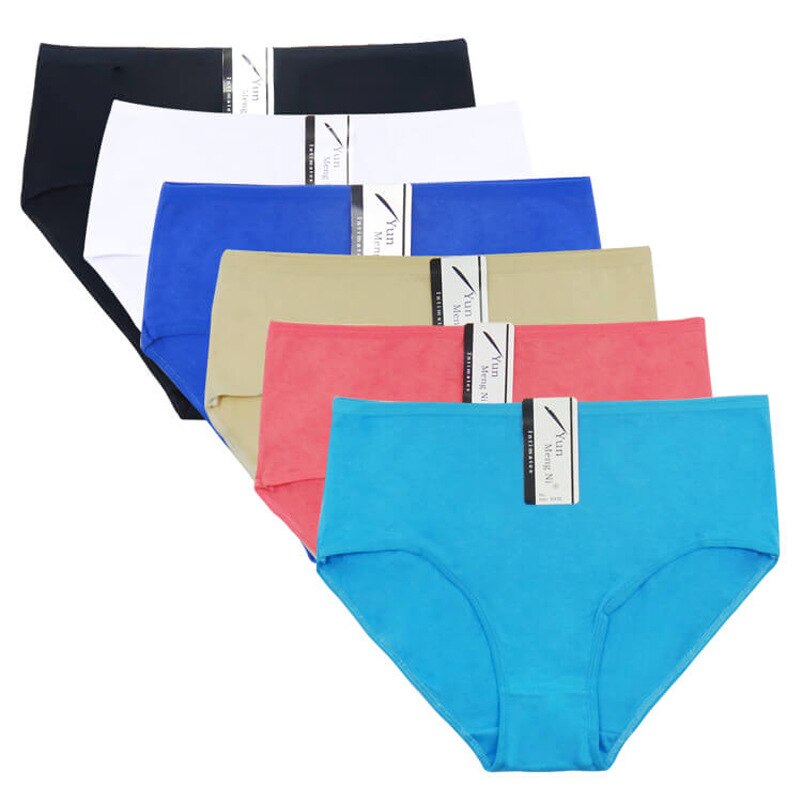 4pcs/lot Big yards 2XL/3XL/4XL Women's underwear Solid color cotton large size lady briefs mommy pants 86955