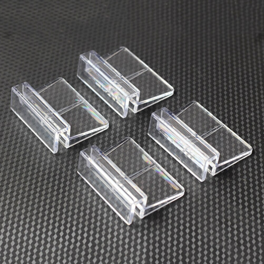 6/8mm transparante aquarium-kunststof clips voor glazen deksels, 4 stuks