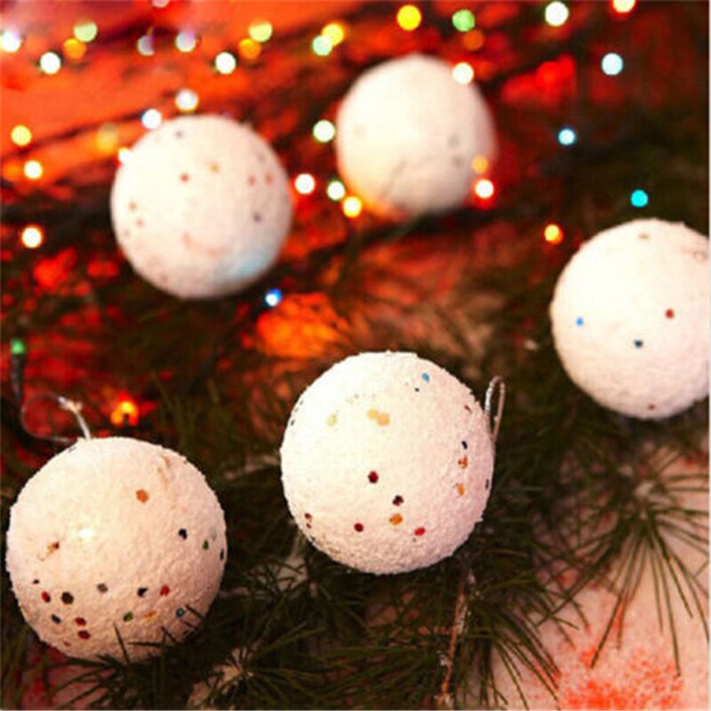 Kerst 6 stks/pak 4-7 cm Kerst Sneeuwbal Wit Schuim Ballen Party Ornamenten Xmas Tree Opknoping Party Ornamenten