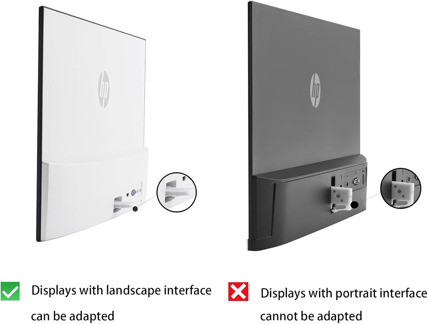 VESA-montageadapter compatibel met HP 25" 27" inch 25er 25es 27er 27es 27ea IPS LED-monitorbeugelbevestigingen voor arm-/bureaumontage