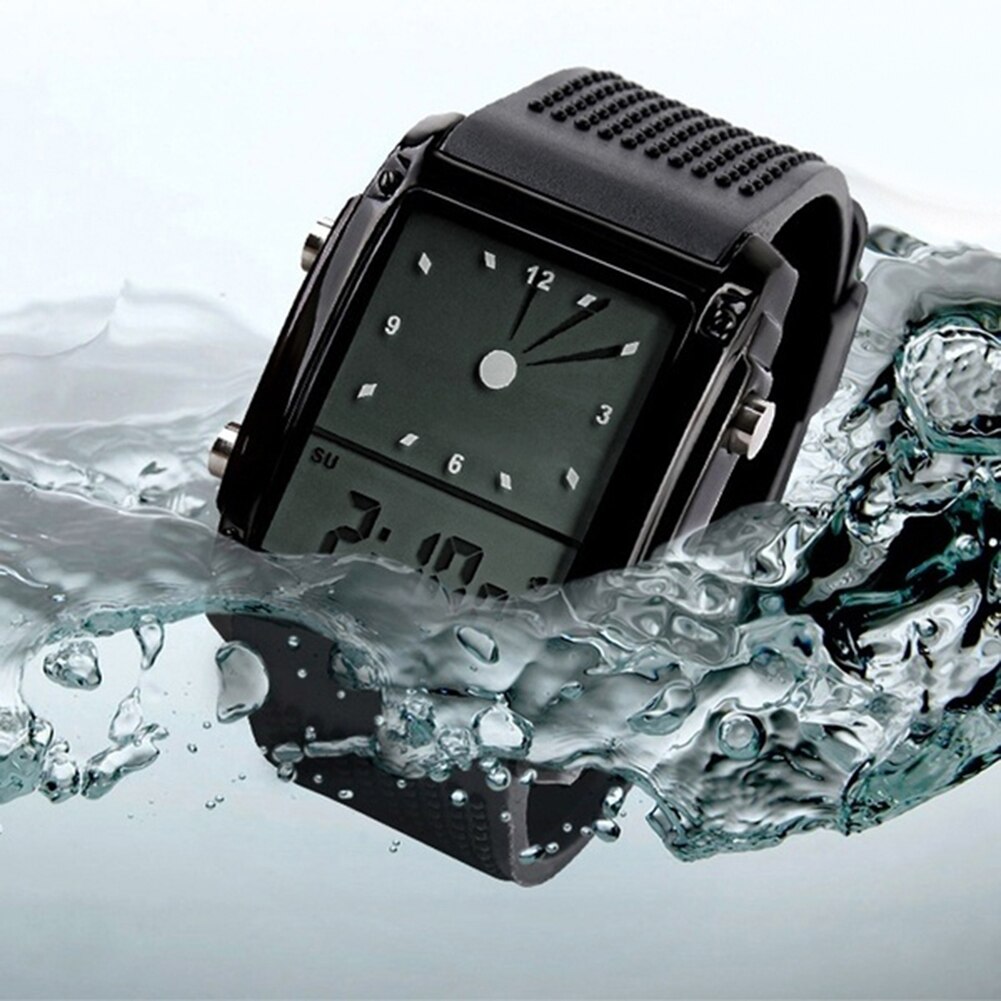 Unisex Waterproof Dual LCD Chronograph Quartz Sport Digital Wrist Watch