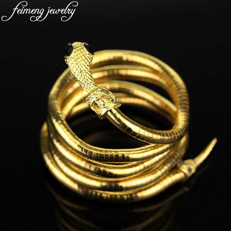 The Mortal Instruments City of Bones Isabelle Serpent Snake Bracelet Curved Chunky Stretch Cuff Bangle For Women Jewelry: Light Yellow Gold Color