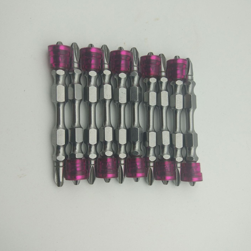 65Mm PH2 Magnetische Schroevendraaier Bit S2 Gelegeerd Staal Cross Phillips Dubbele Head Hex Shank Schroevendraaier Bits Magnetische Ring