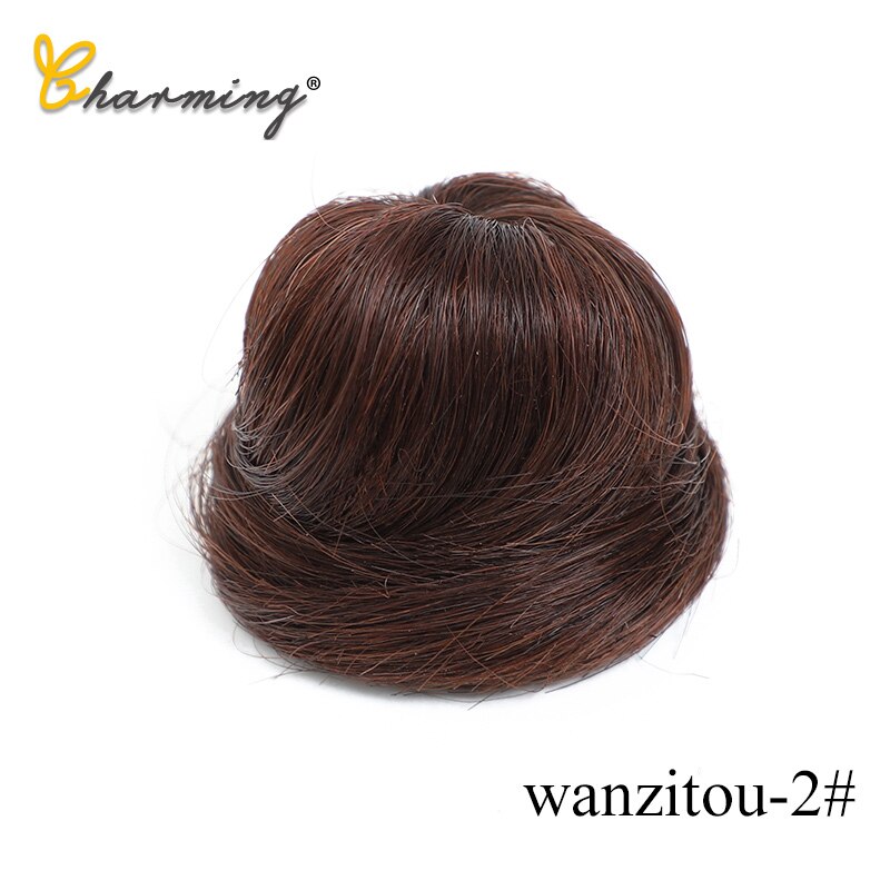 charmant 1 Stück Synthetische Chaotisch Chignon Krapfen Gary Braun Farbe 50g Haar Brötchen Pad Elastische Haar Seil Gummiband haar Erweiterungen: 1B/30HL