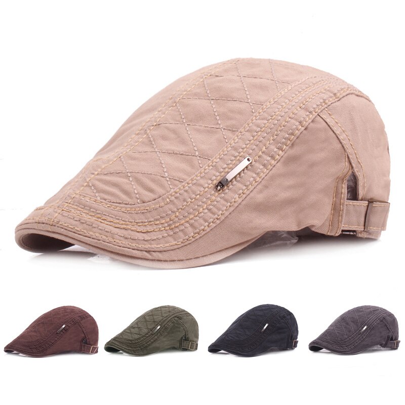 Justerbara baskermössor utomhus ventilerande benbrätte hattar unisex enfärgad platta baskerhatt kvinnor män sommarmössor