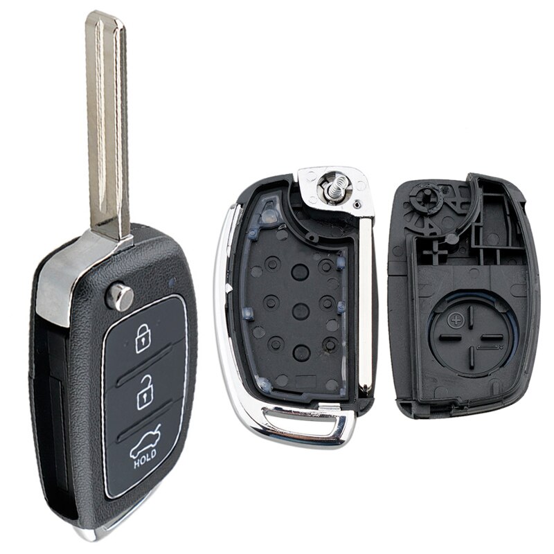 Funda de llave de coche, reemplazo de 3 botones, carcasa de llave remota de coche, compatible con Hyundai Mistra Santa Fe Sonata Tucson Accent I30 I40 I45