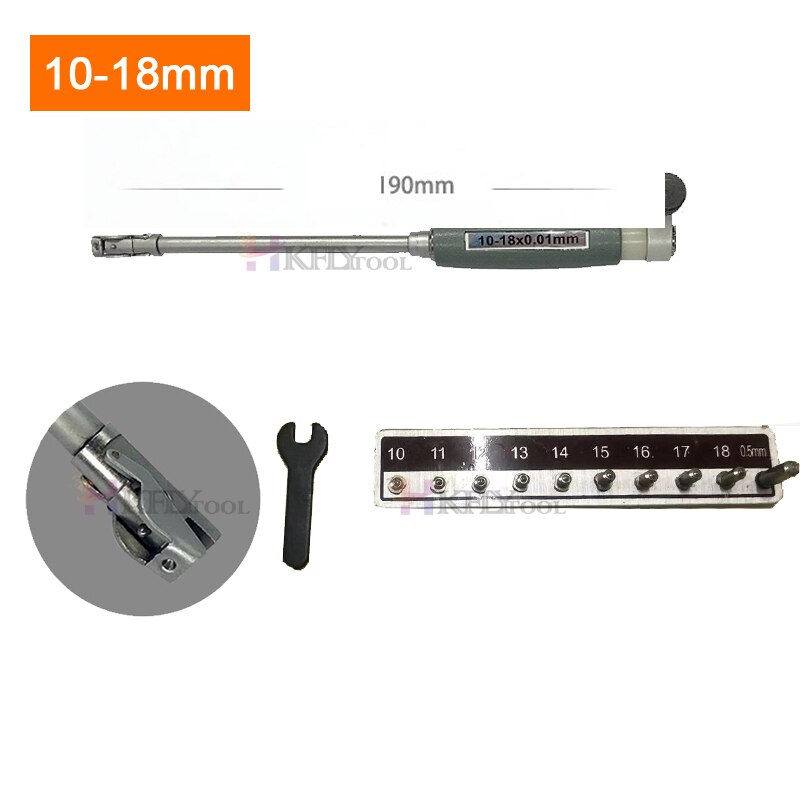 50-160mm Inner Diameter Bore Gauge Measuring Rod + Probe 12.7mm digital Indicator Inner Diameter Gauge 10-18mmMeasurement Tool: 10-18mm