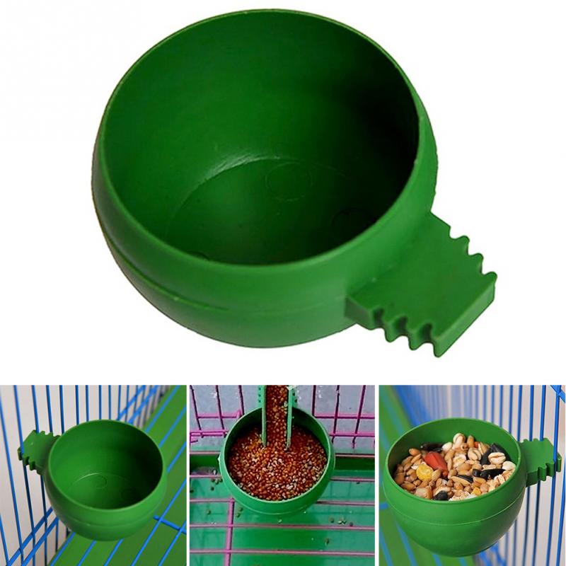 2 Style Pet Birds Hanging Feeding Trough Parrot Food Water Bowl Feeding Splash-proof Cup Plastic Bird Pigeons Cage Feeder