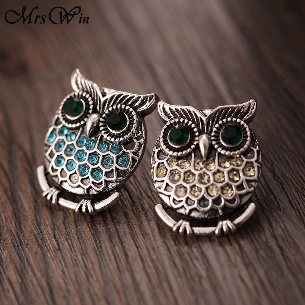 6pcs/lot Snap Jewelry Vintage Metal Owl Snap Button Fit 18MM Snap Bracelet for Women DIY Charms Jewelry: M