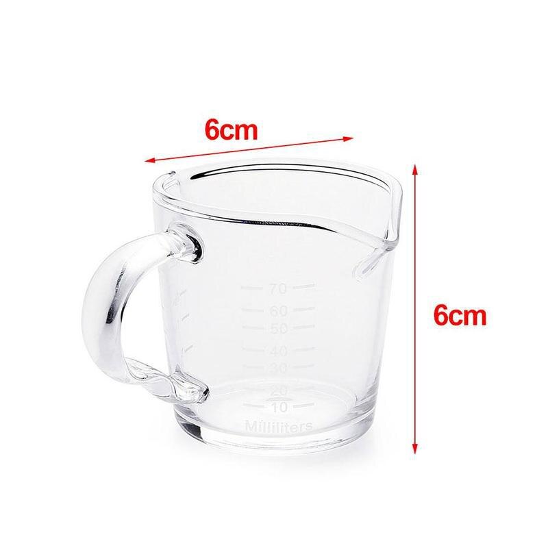 70ml Glass Milk Frothing Jug Espresso Coffe Clatte Milk Frothing Jug Pitcher Heat-resistant Class Measuring Milk Cup: Default Title
