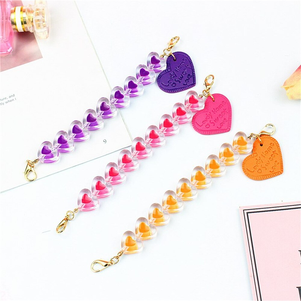 Mobiele Telefoon Lanyard Telefoon Charme Acryl Olie Liefde Armband Telefoon Sleutelhanger Diy Mobiele Telefoon Geval Sieraden Accessoires
