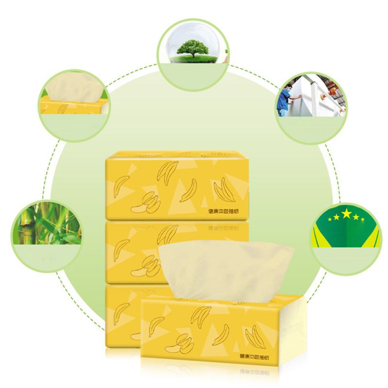 4PCS Silky Smooth Soft Premium 3-Ply Toilet Paper Kitchen Toilet Facial Tissues Soft Absorbent Tissues Paper 100% Natural Wood