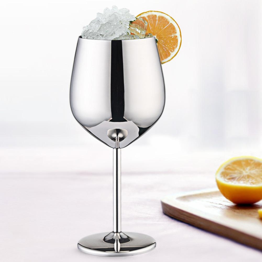 500mL Stainless Steel Single Layer Juice Drink Champagne Goblet Drum Shape Red Wine Cup Charms Party Supplies