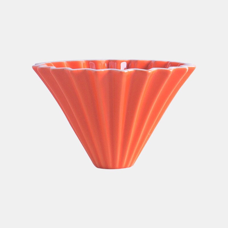 Ceramic V60 Coffee Filter Cup Handmade Origami Filter Cup Hand Punch Funnel Drip Hand Punch Coffee Filter Shelf Spot: Orange