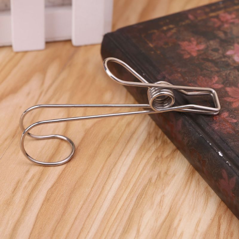 Gancho colgante para la ropa de acero inoxidable, gancho para colgar la ropa, colgador para botas, soporte para toallas, archivador de papel, Clip, sello para aperitivos, almacenamiento 10 Uds.