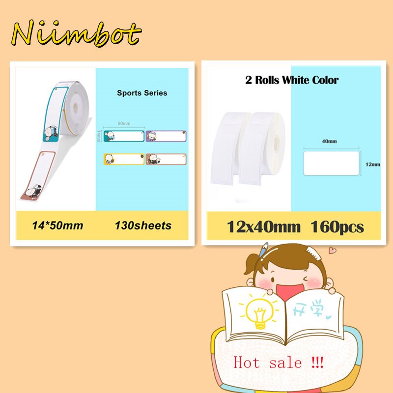 Label Printer Portable Pocket Label Printer Mini Sticker Bluetooth Thermal Label Printer Home Office Printer Paper Niimbot D11: 3Rolls dw1