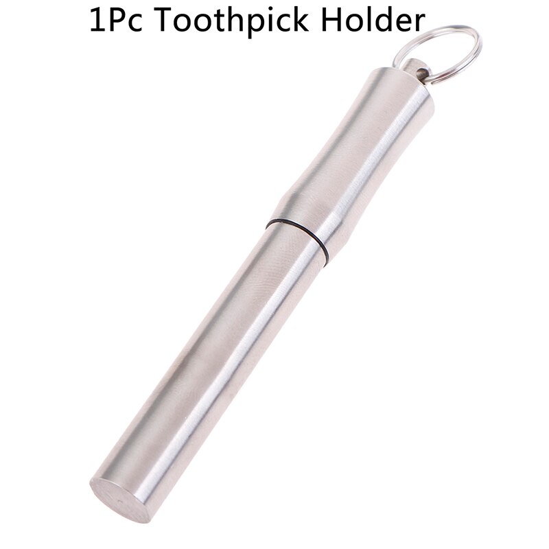 Useful Portable Stainless Steel Toothpick Holder Outdoor Rustproof Waterproof Household Travel Seal Box Holder Storage Toothpick: B