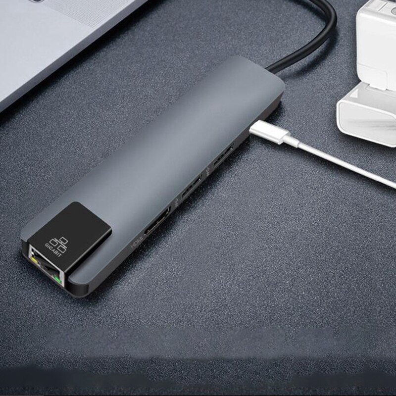 Docking Station Usb C Naar Ethernet 4K Hdmi Compatibel Usb 3.0 Adapter Met 1000Mbps RJ45 Poort Voor pro Laptop