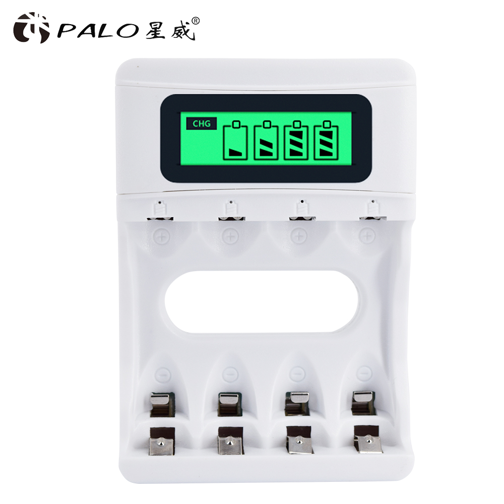 PALO lcd-scherm AAA AA batterij lader voor AAA AA NI-MH en NI-CD Oplaadbare batterij opladen voor batterijen met auto lader: USB charger
