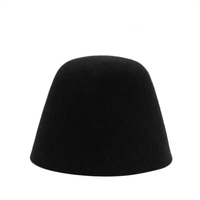 Hat Women Fisherman Hat Autumn And Winter Outdoor Wool Bucket Hat Japanese Solid Color Bell Shaped Cap Men Bucket Hat: 02