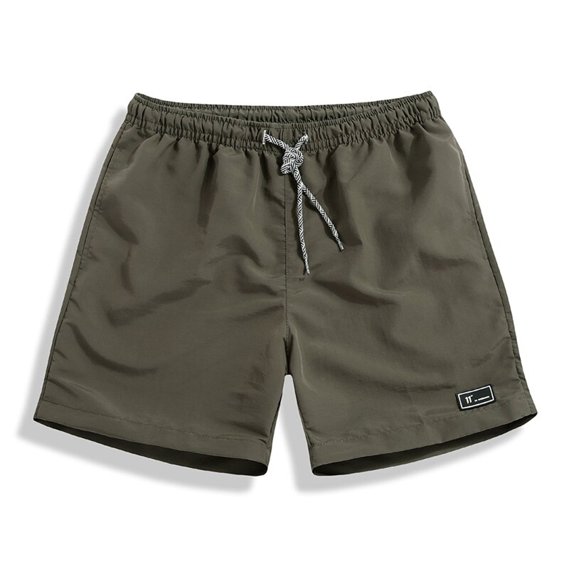Shorts mænd sommer plus size tynde hurtigttørrende strandbukser afslappet sport korte bukser tøj spodenki kort homme: Militærgrøn / L