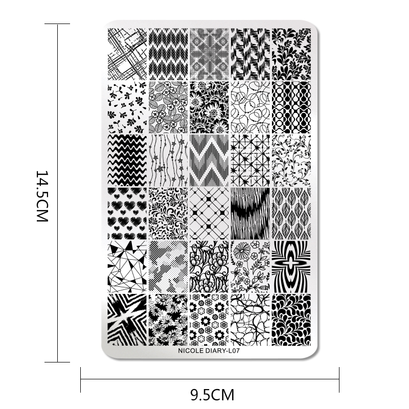 Nicole Dagboek 14.5*9.5 Cm Nail Stempelen Platen Bloemen Lotusblad Afbeeldingsstempel Sjablonen Art Stencil Diy Gereedschap