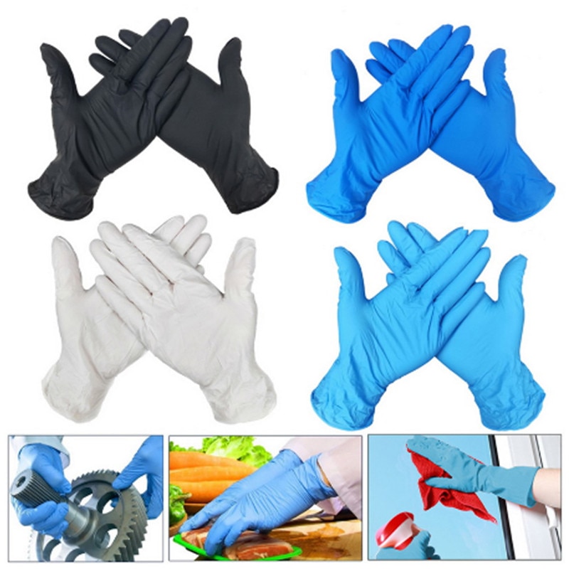 100Pcs Disposable Gloves Non Latex Non Vinyl Nitrile Disposable Ultra-thin Gloves Grade For Hygiene areas Size M L XL