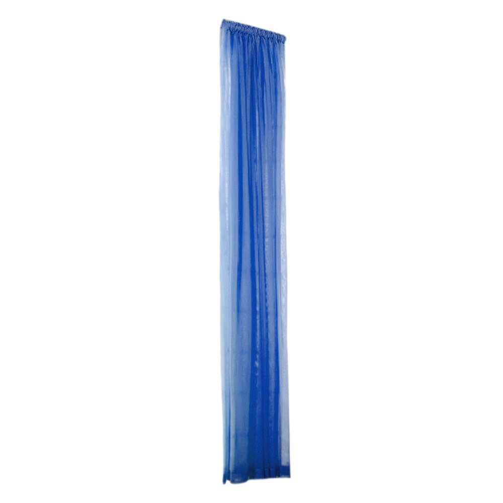 Rideau de porte fenêtre en Tulle de couleur Pure, 1 pièce, panneau, écharpe transparente, cantonnières, rideaux de fenêtre transparents pour décoration de salon: Dark Blue 