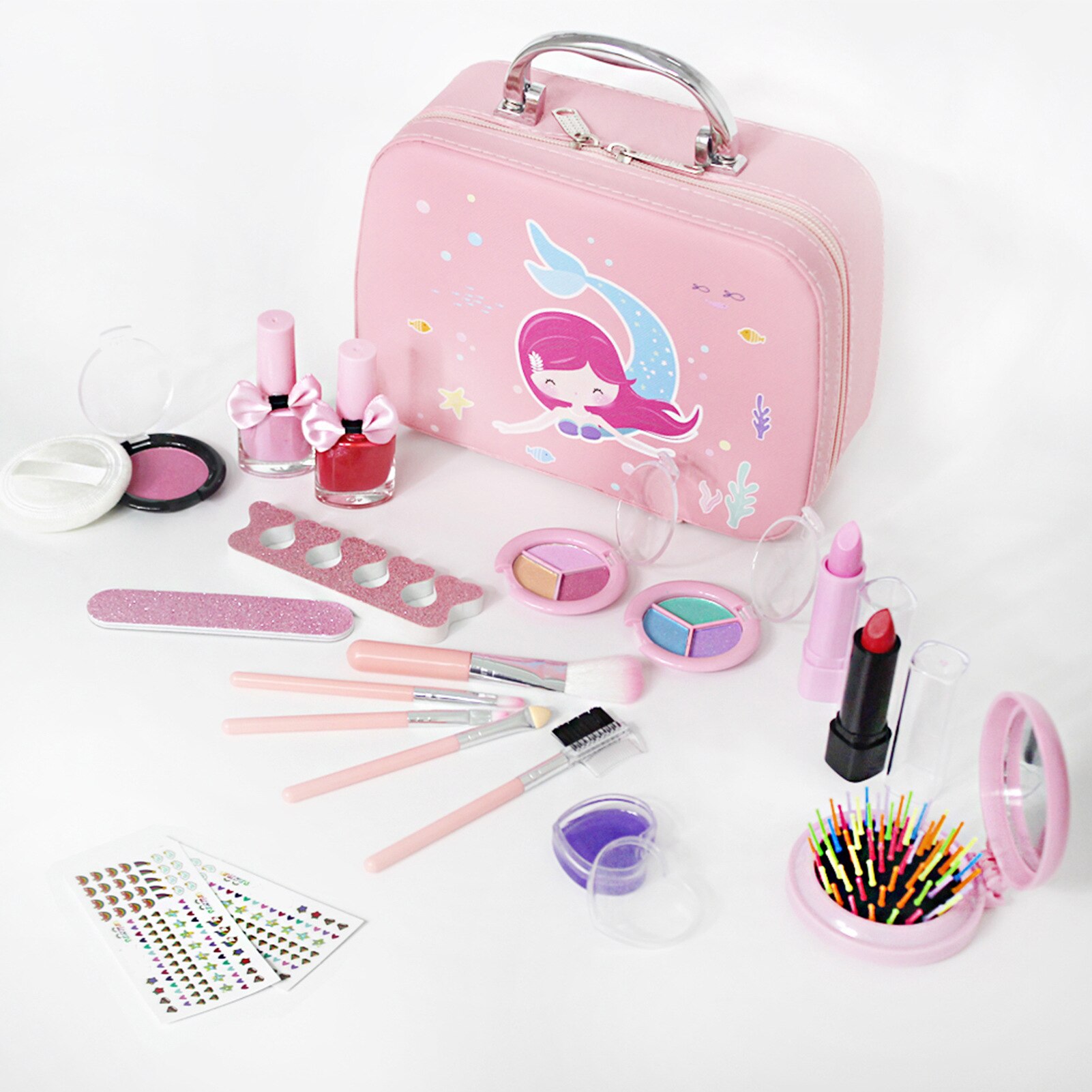 Juguete de maquillaje de simulación para niños, conjunto de cosméticos de esmalte de uñas y pintalabios, juguete educativo para niñas, de cumpleaños: 2005I