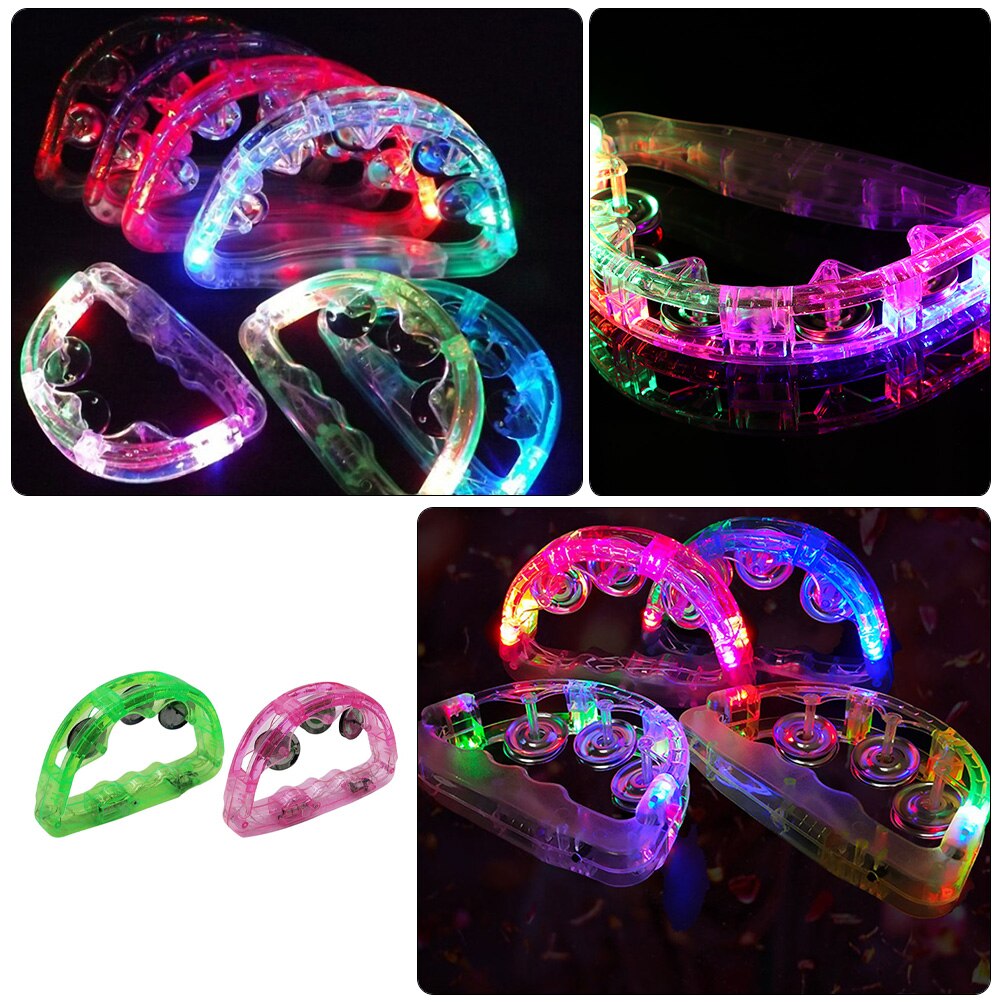 2Pcs LED Hand Bell Musical Party Props Portable Hand Bell Random Color