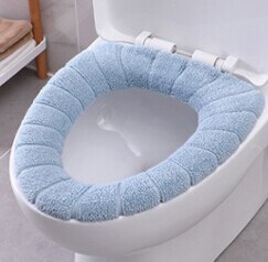 Husholdningsvaskbart polstret toiletsæde multifunktionelt moderne hjem badeværelse toilet sæde pude rengøringsbetræk: Blå