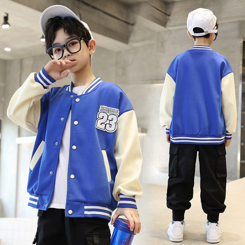 Novos meninos outono primavera casaco escola meninos casuais jaqueta esportiva crianças outwear casual crianças roupas carta uniforme de beisebol 5-14y